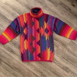 Mariea Kim vintage turtleneck colorful sweater